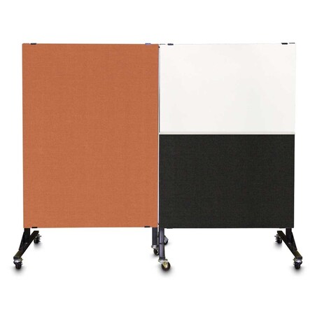 United Visual Products Sliding Door Indoor Enclosed Corkboard, 4 UV9001ACS4824-BRONZE-RUBBER